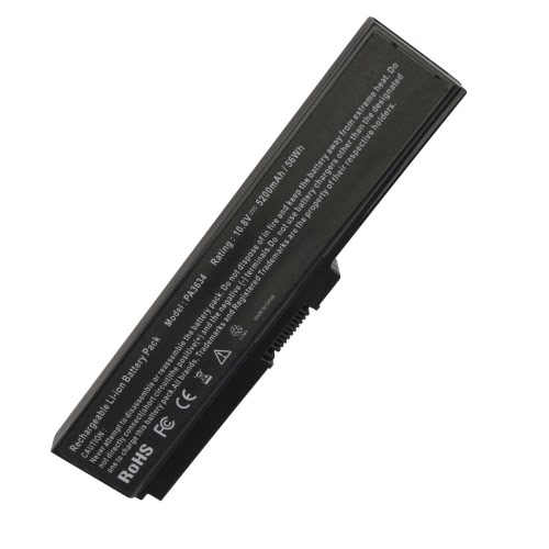 PA3634U-1BAS, PA3634U-1BRS replacement Laptop Battery for Toshiba Satellite A665, Satellite C655, 11.1 V, 5200 Mah, 6 cells