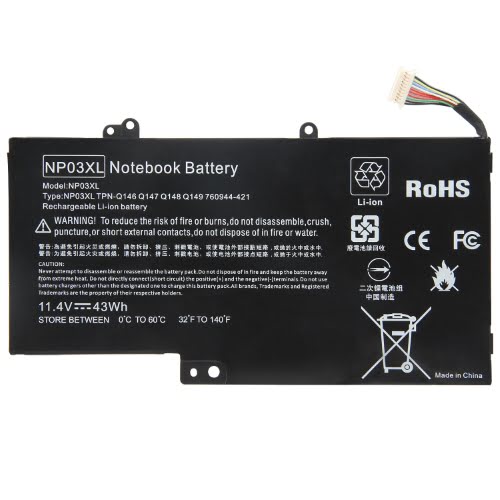 760944-421TPN-Q146, HSTNN-LB6L replacement Laptop Battery for HP Pavilion X360 13-A010DX, 11.4v, 43wh, 4 cells