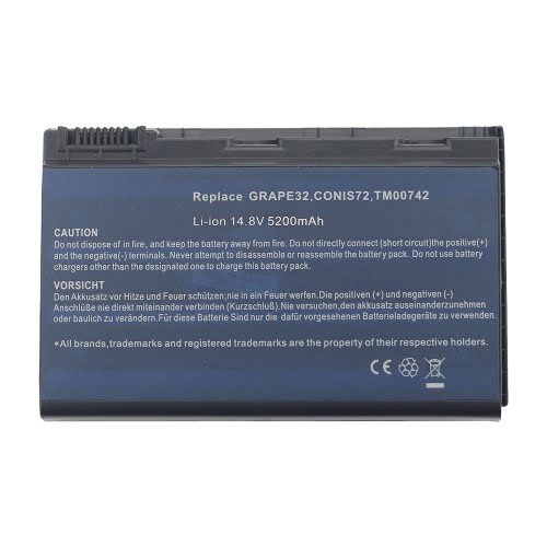 23.TCZV1.004, 4UR18650F-2-WST-3 replacement Laptop Battery for Acer Extensa 5120, Extensa 5210, 8 cells, 14.8 V, 4400mAh